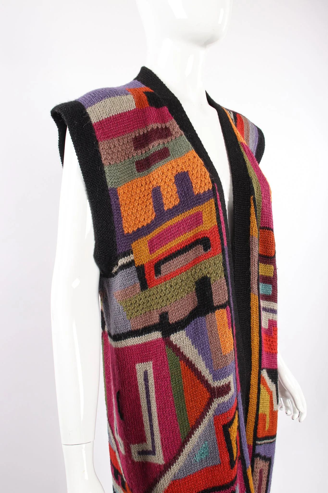 Long Knit Sweater Duster Vest
