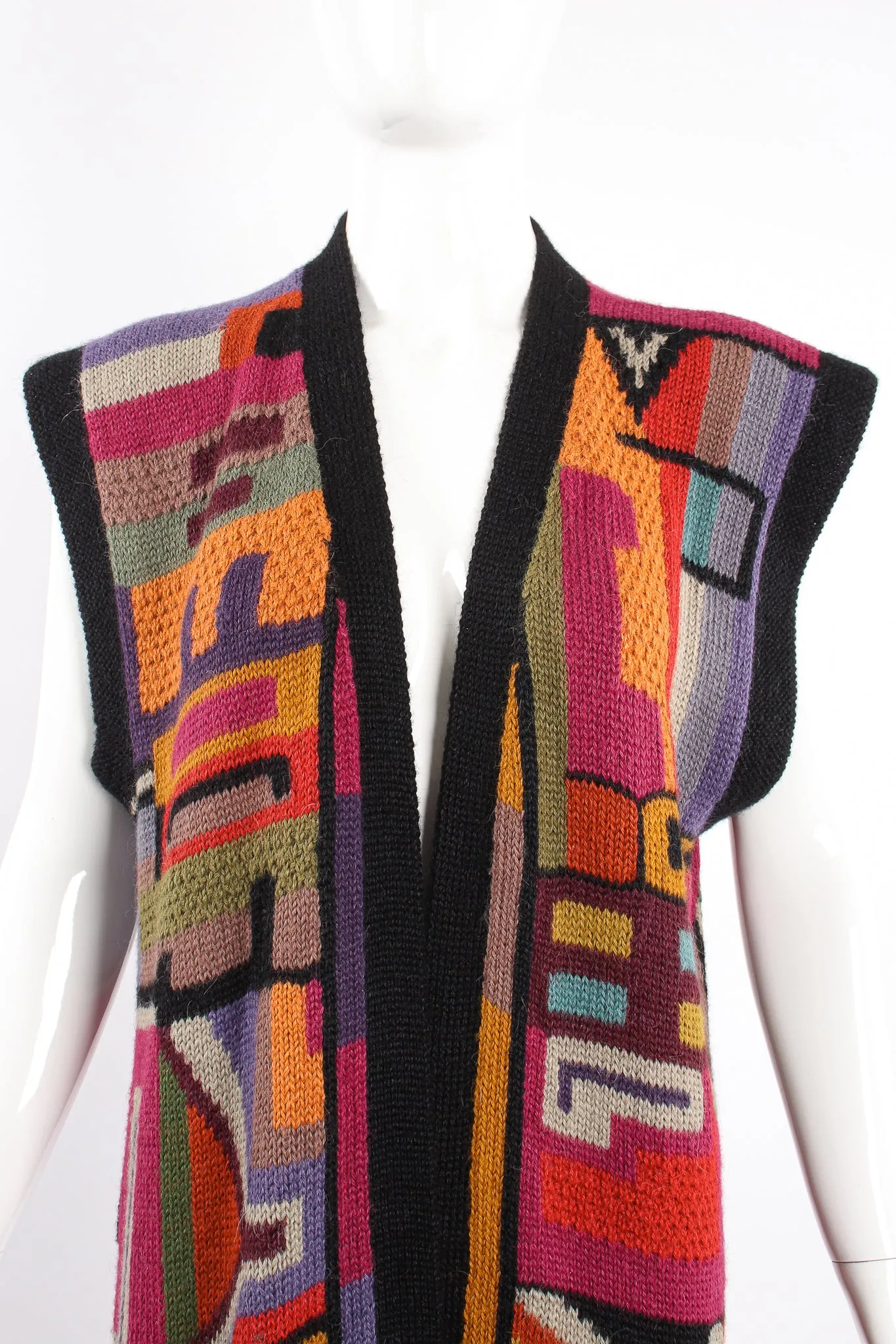 Long Knit Sweater Duster Vest