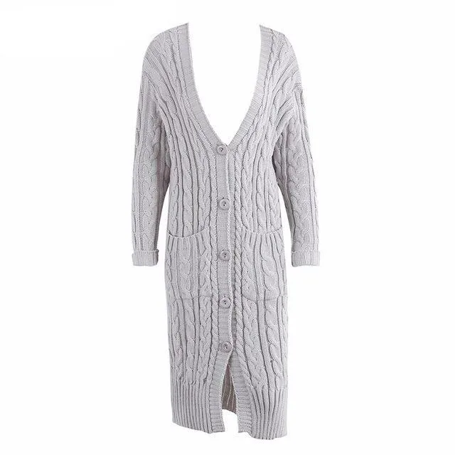 Long Sleeve  Open Front Loose Fit Cardigan