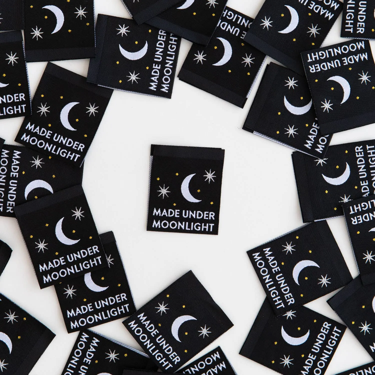 Made Under Moonlight Woven Labels - Sewing Woven Clothing Ta