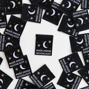 Made Under Moonlight Woven Labels - Sewing Woven Clothing Ta