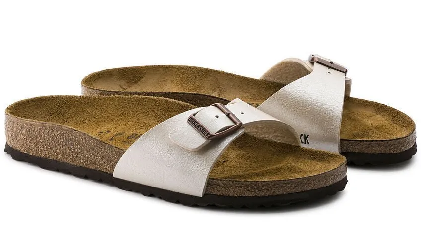 'Madrid BS' women's slide sandal - pearl white
