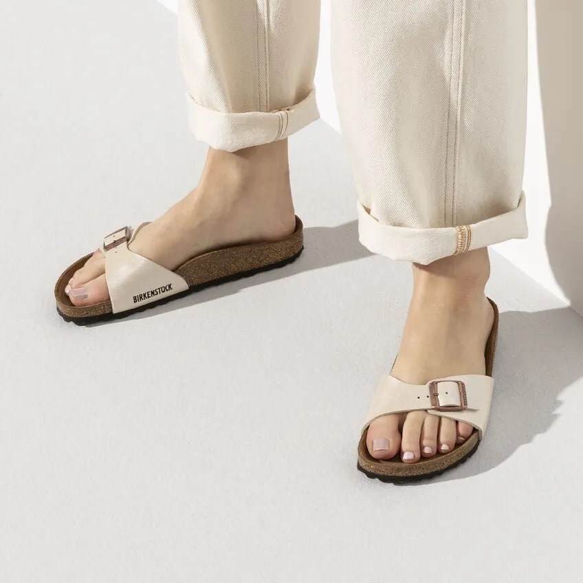'Madrid BS' women's slide sandal - pearl white