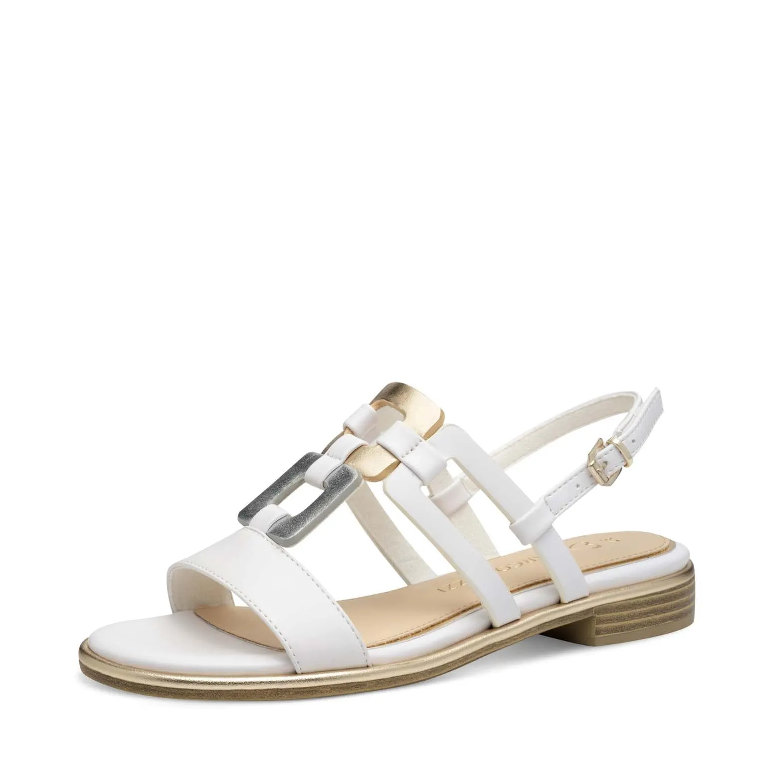 Marco Tozzi Flat Sandal White Comb