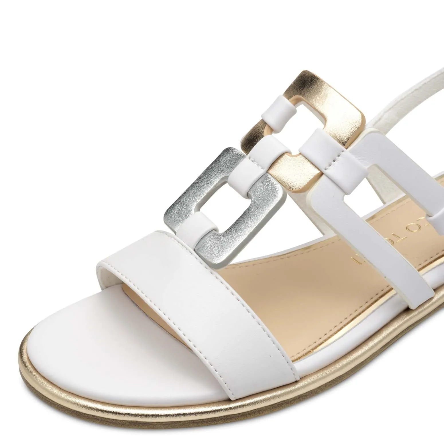 Marco Tozzi Flat Sandal White Comb