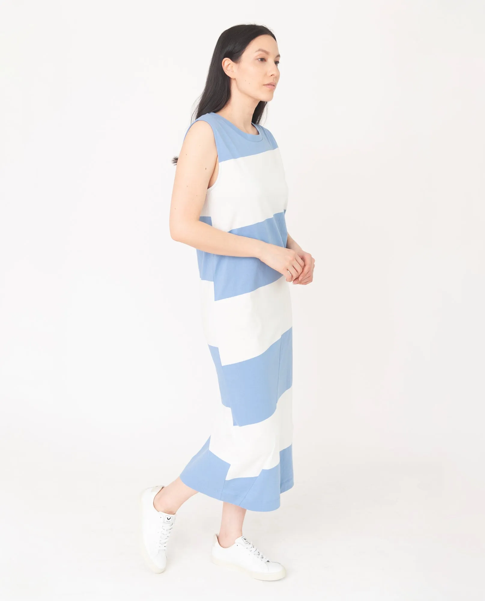 MELISSA Organic Cotton Dress In Cornflower And White