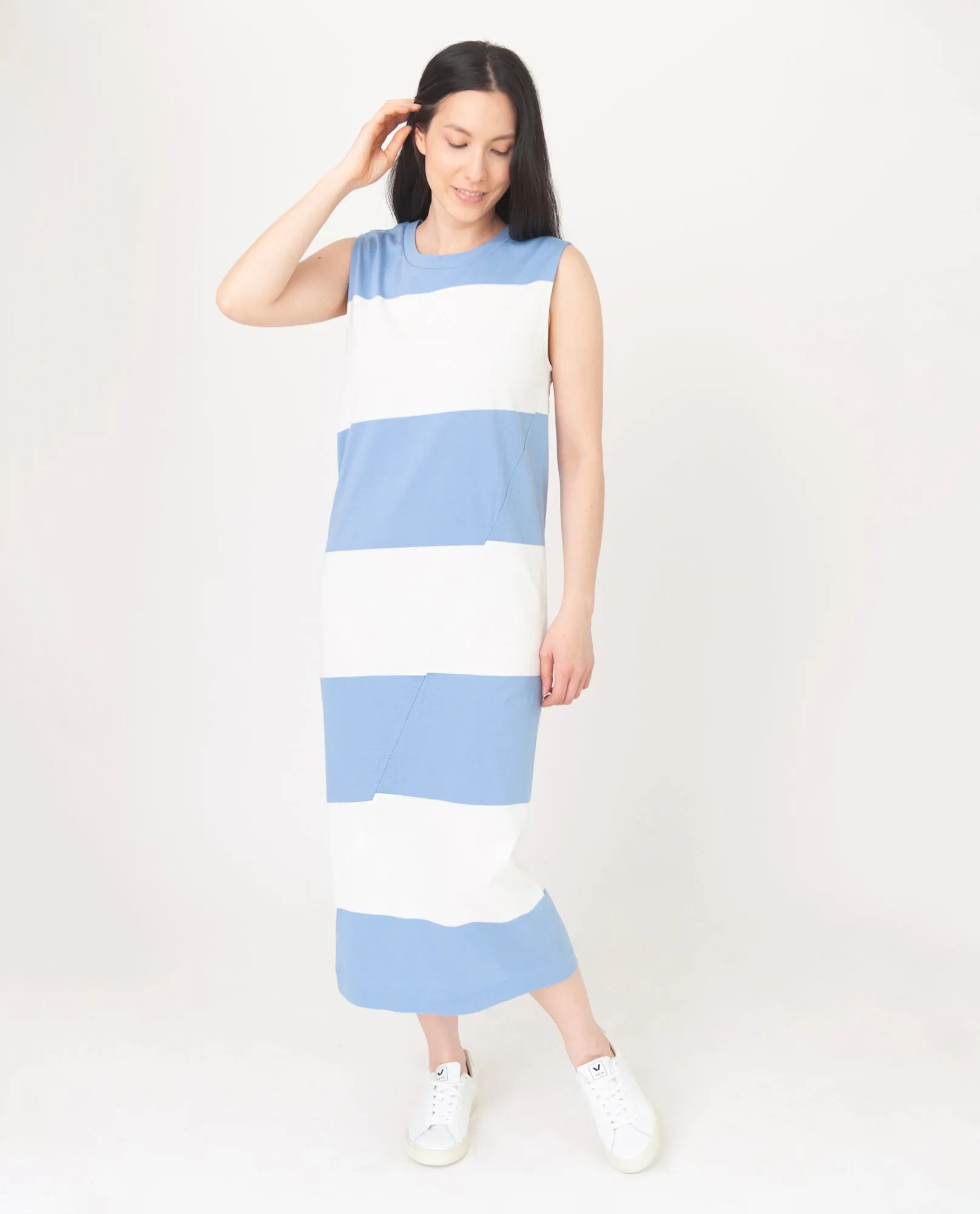 MELISSA Organic Cotton Dress In Cornflower And White
