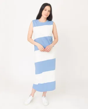 MELISSA Organic Cotton Dress In Cornflower And White