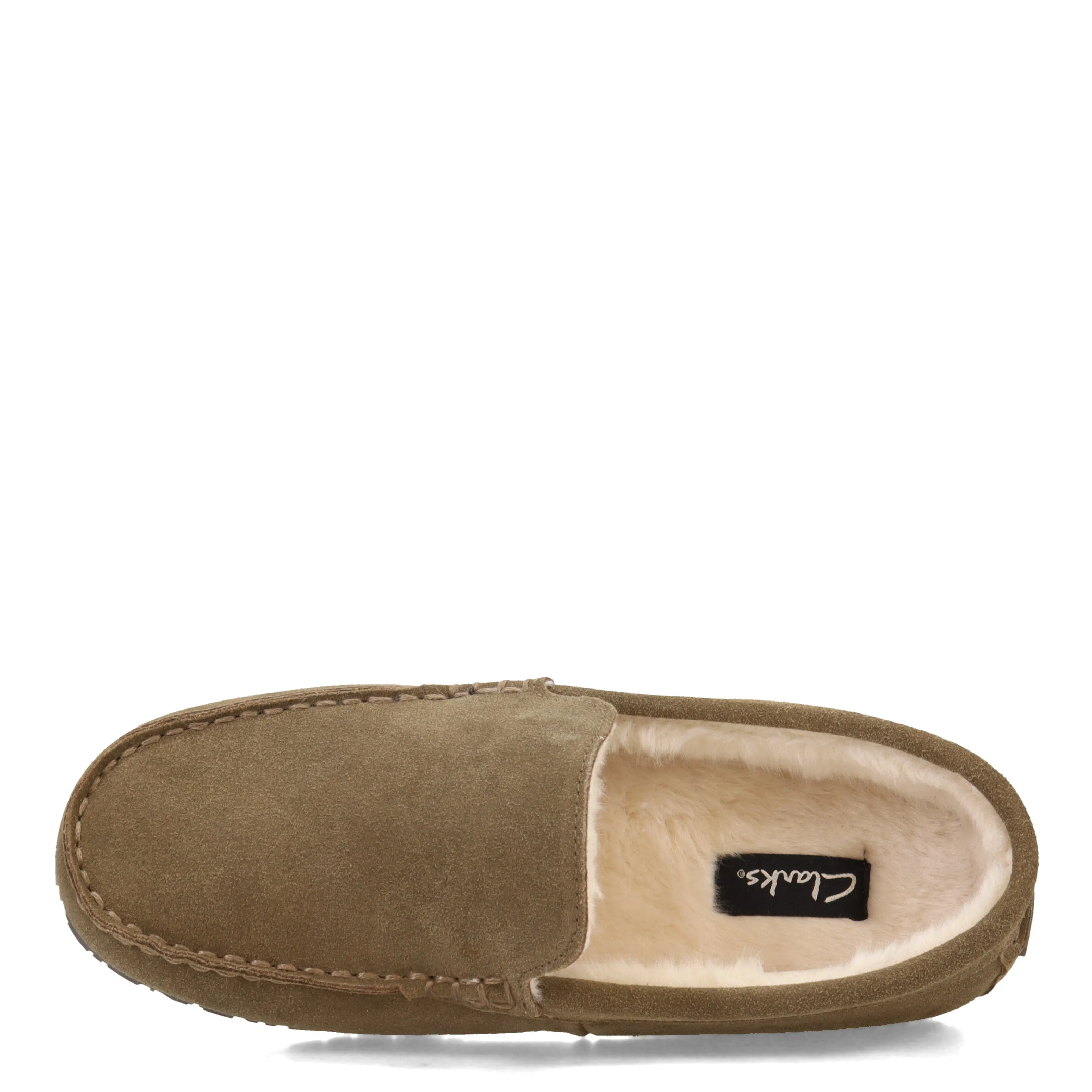 Men's Clarks, Plush Fur Venetian Slipper