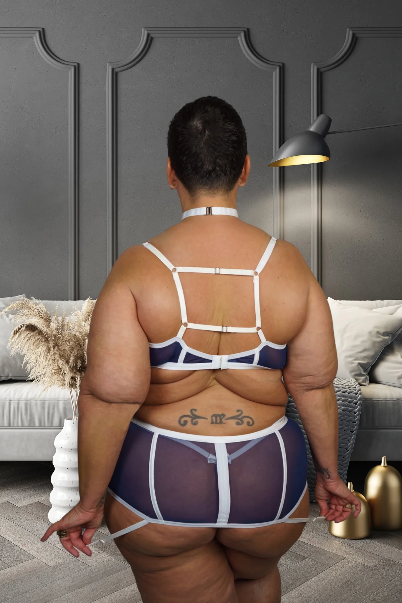 Mesh Applique Bra Set