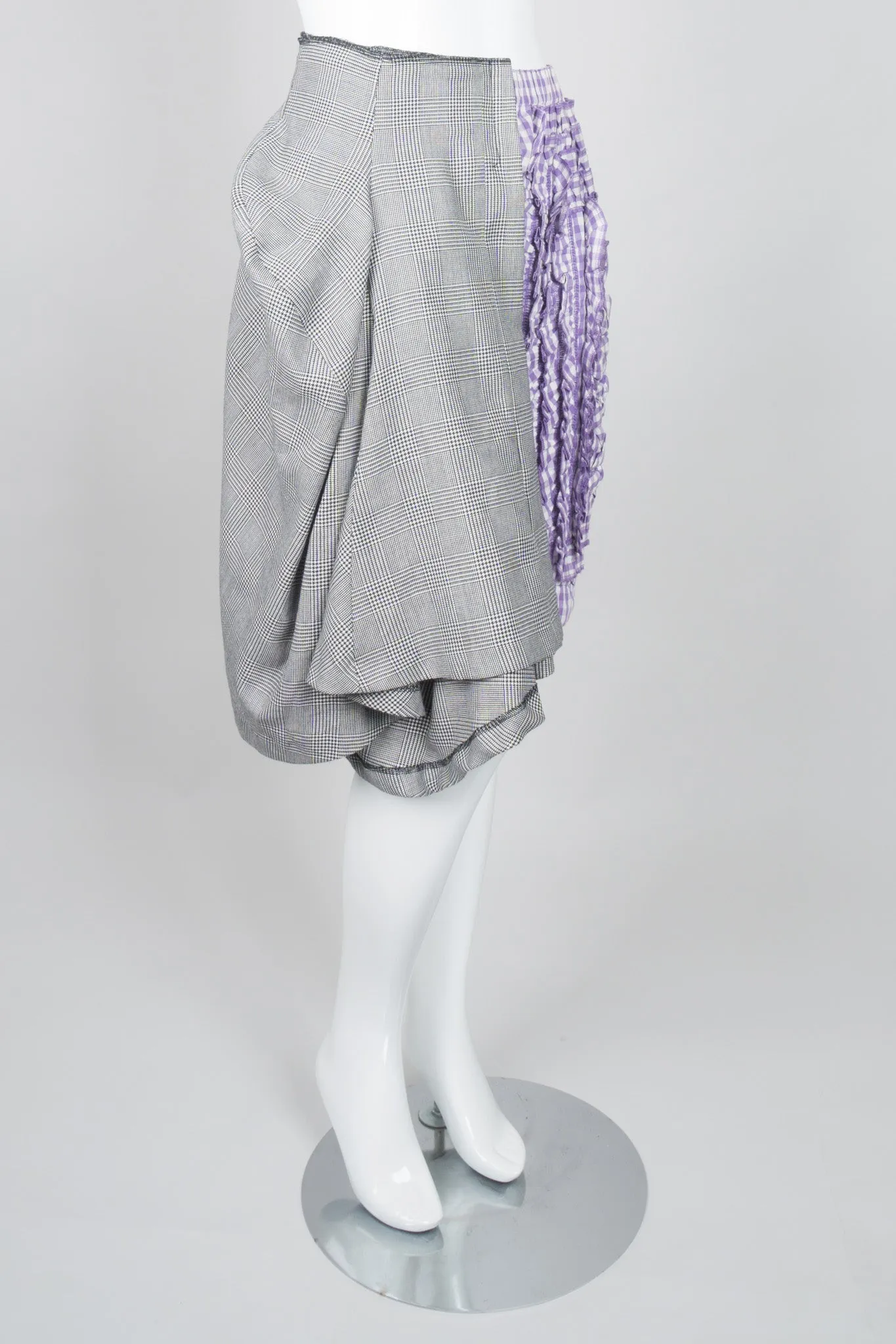 Mixed Media Gingham Skirt