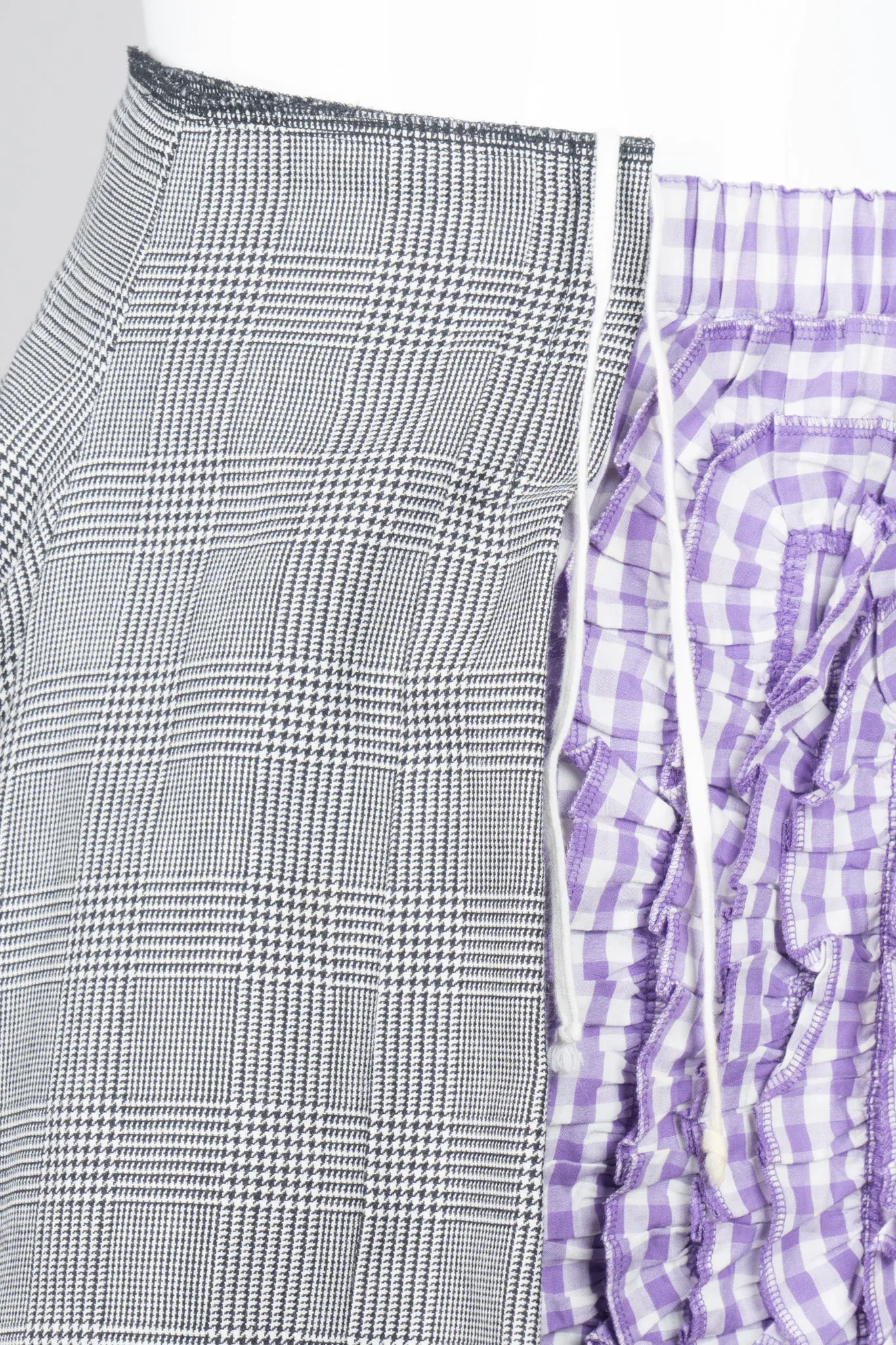 Mixed Media Gingham Skirt