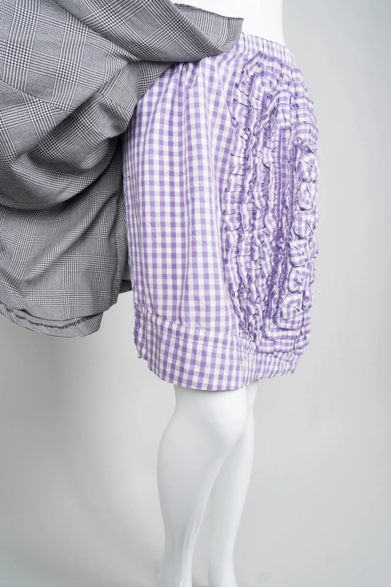 Mixed Media Gingham Skirt