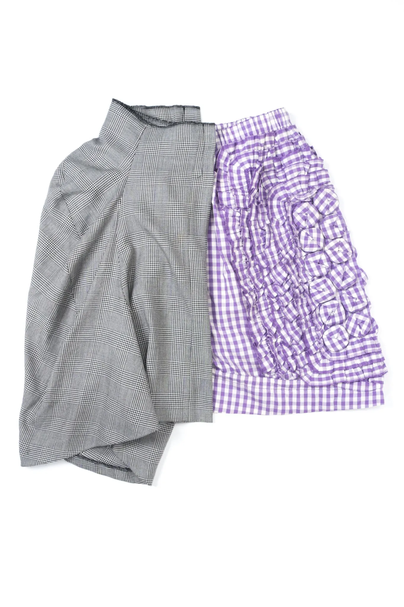 Mixed Media Gingham Skirt