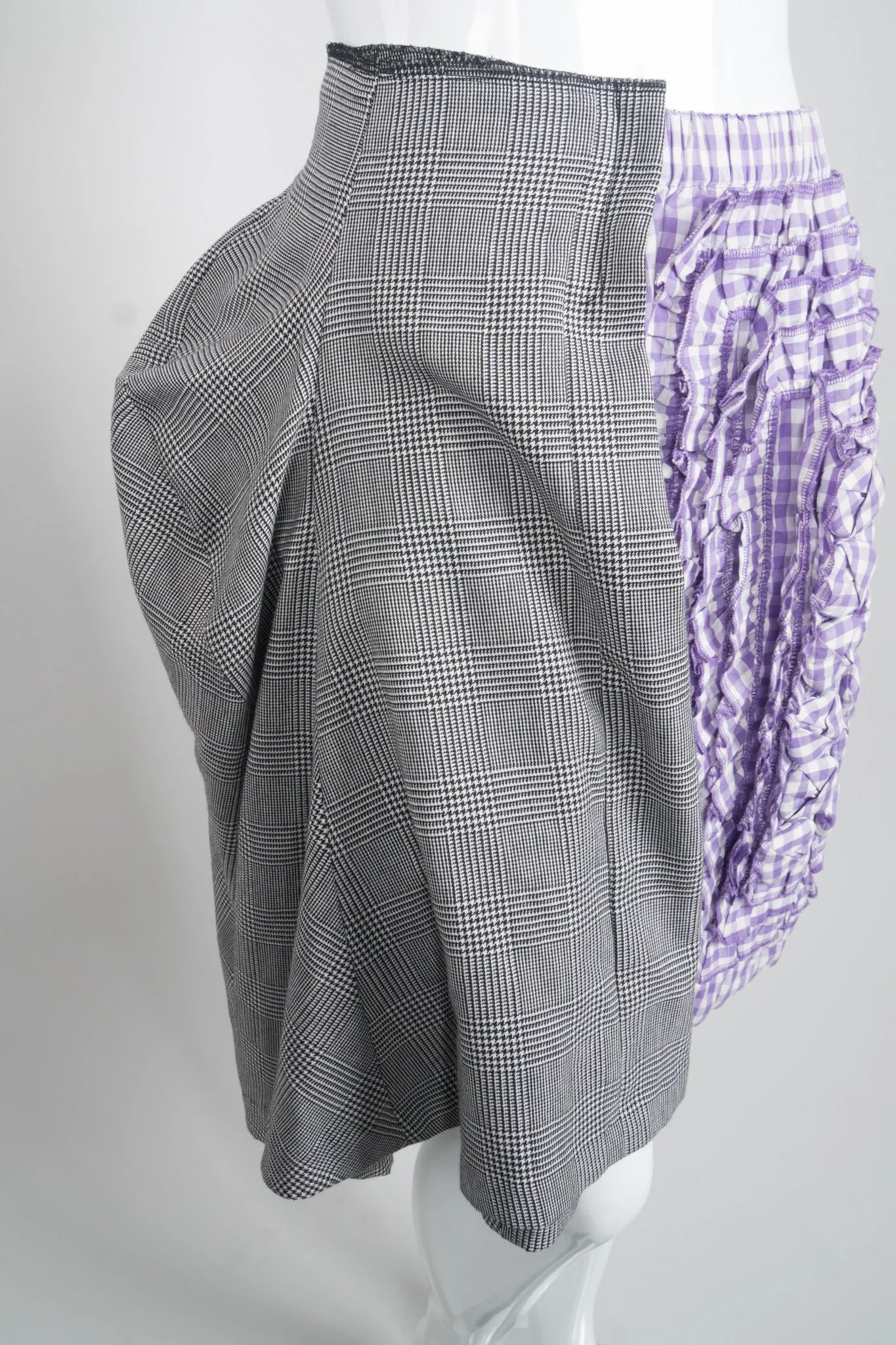 Mixed Media Gingham Skirt