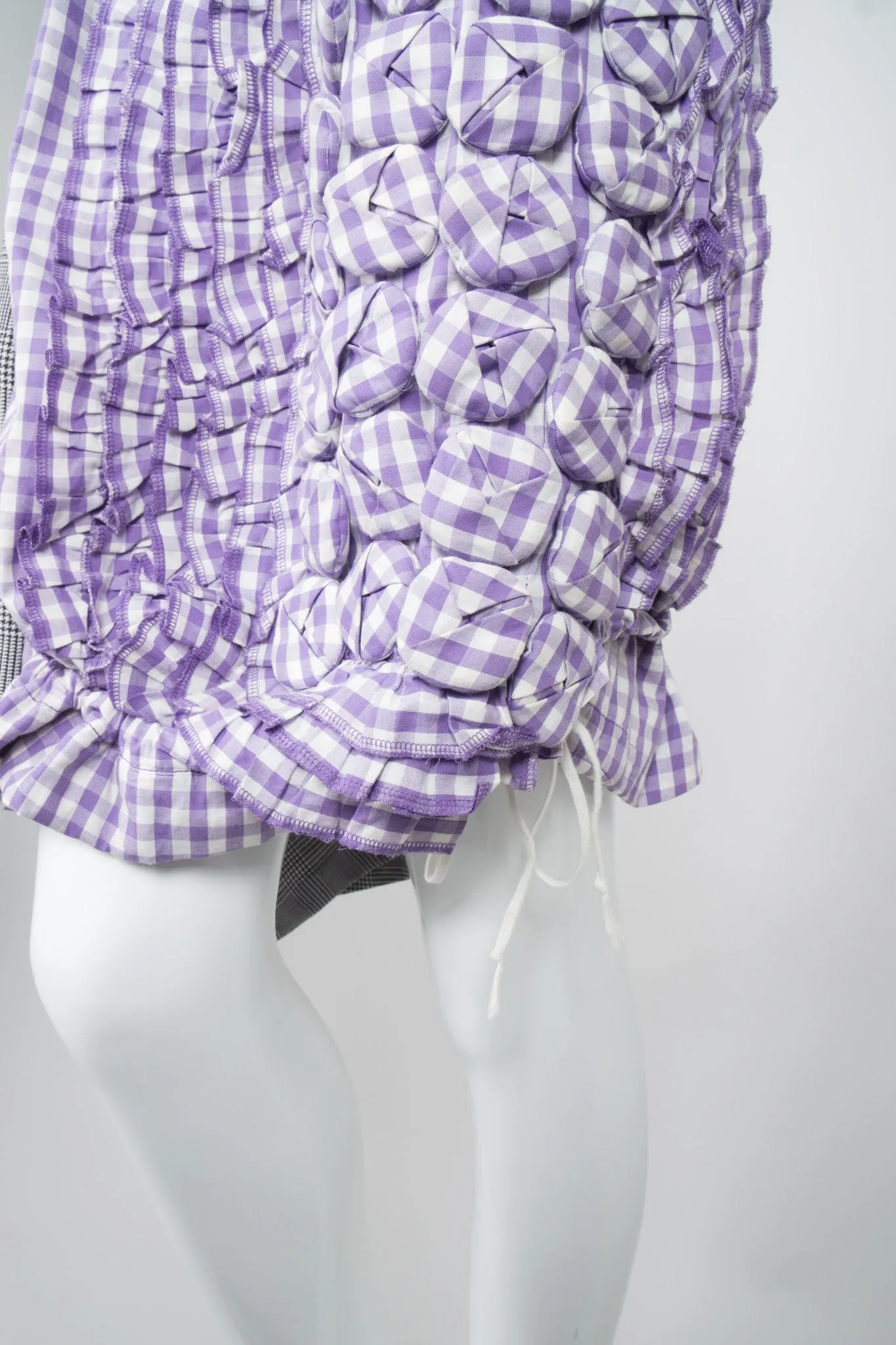 Mixed Media Gingham Skirt