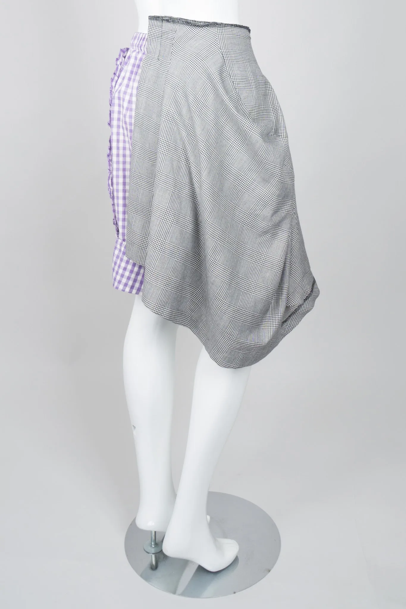 Mixed Media Gingham Skirt