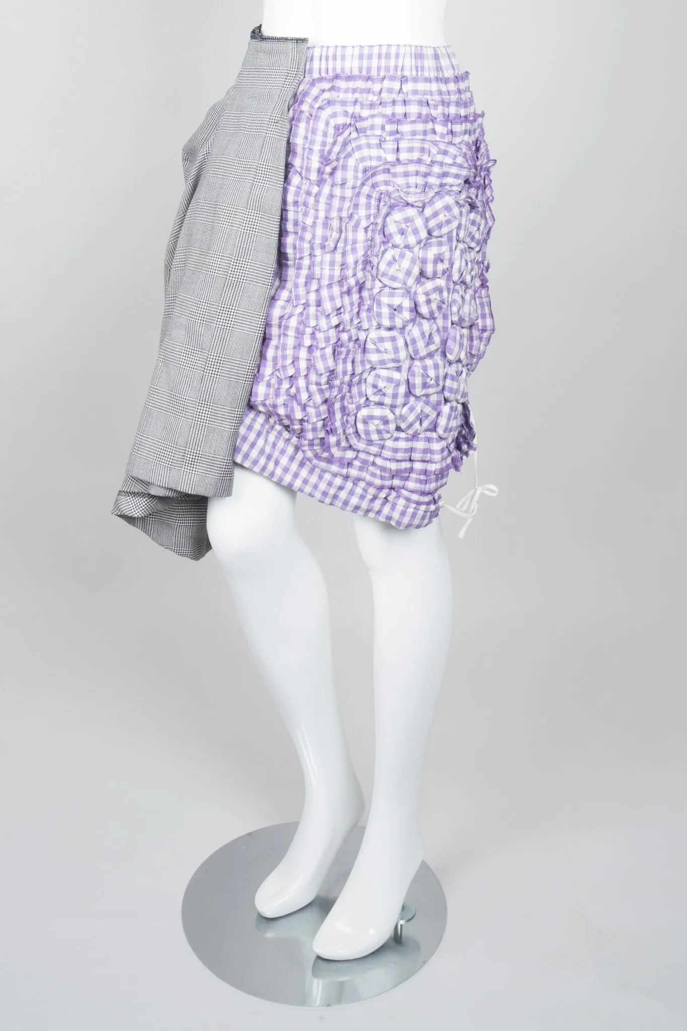 Mixed Media Gingham Skirt
