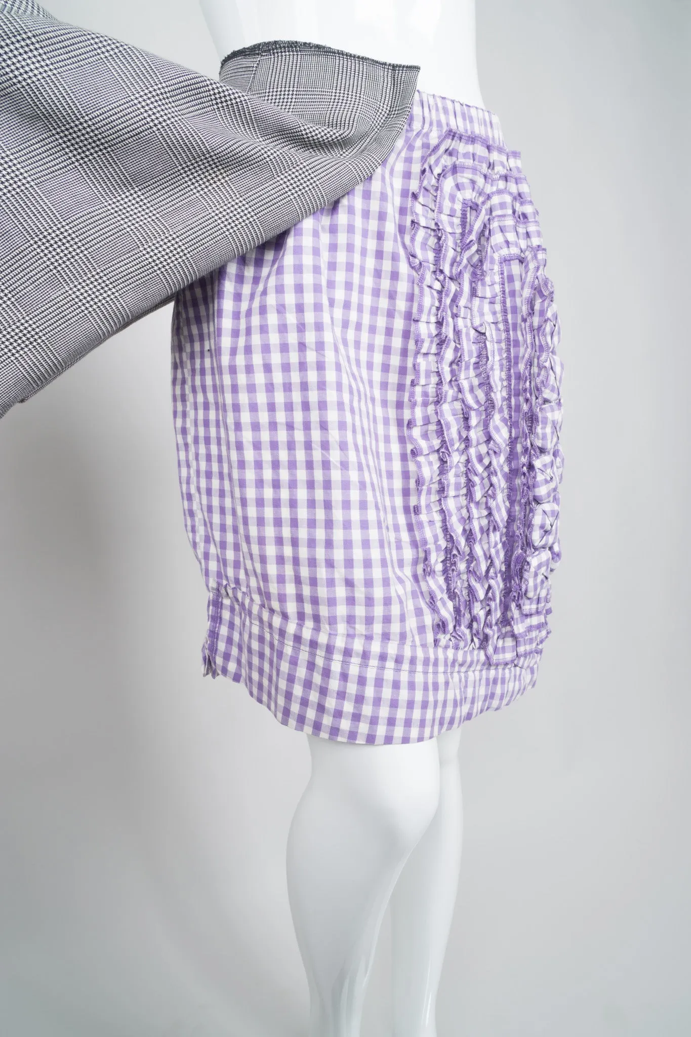 Mixed Media Gingham Skirt