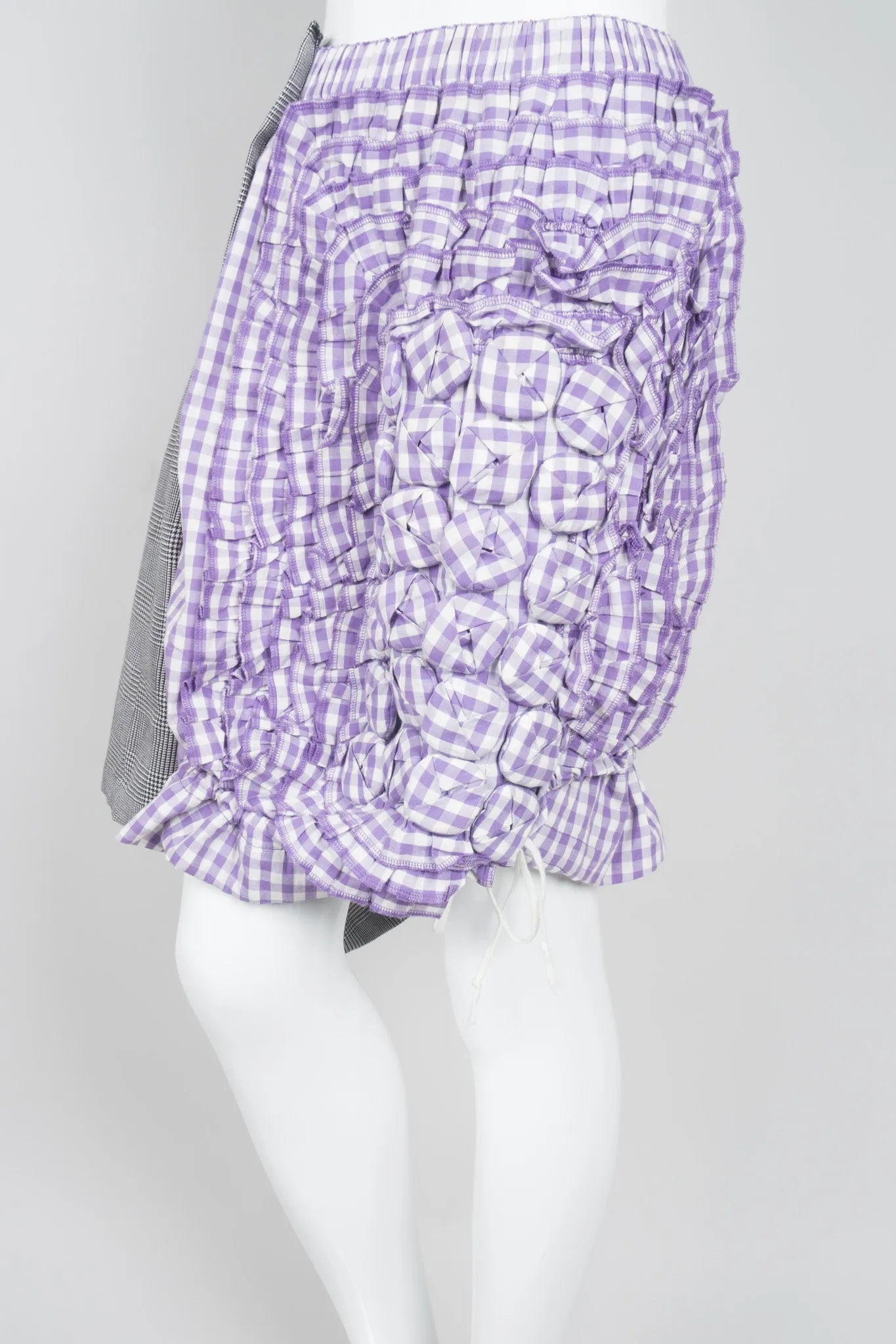 Mixed Media Gingham Skirt