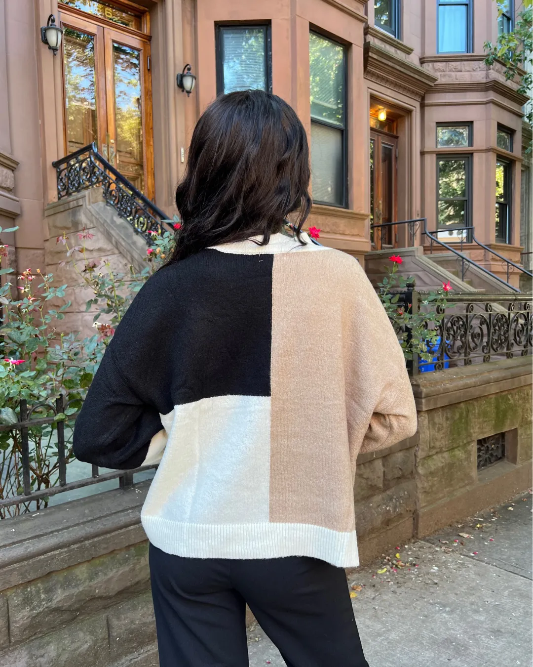 Mock Neck Colorblock Sweater