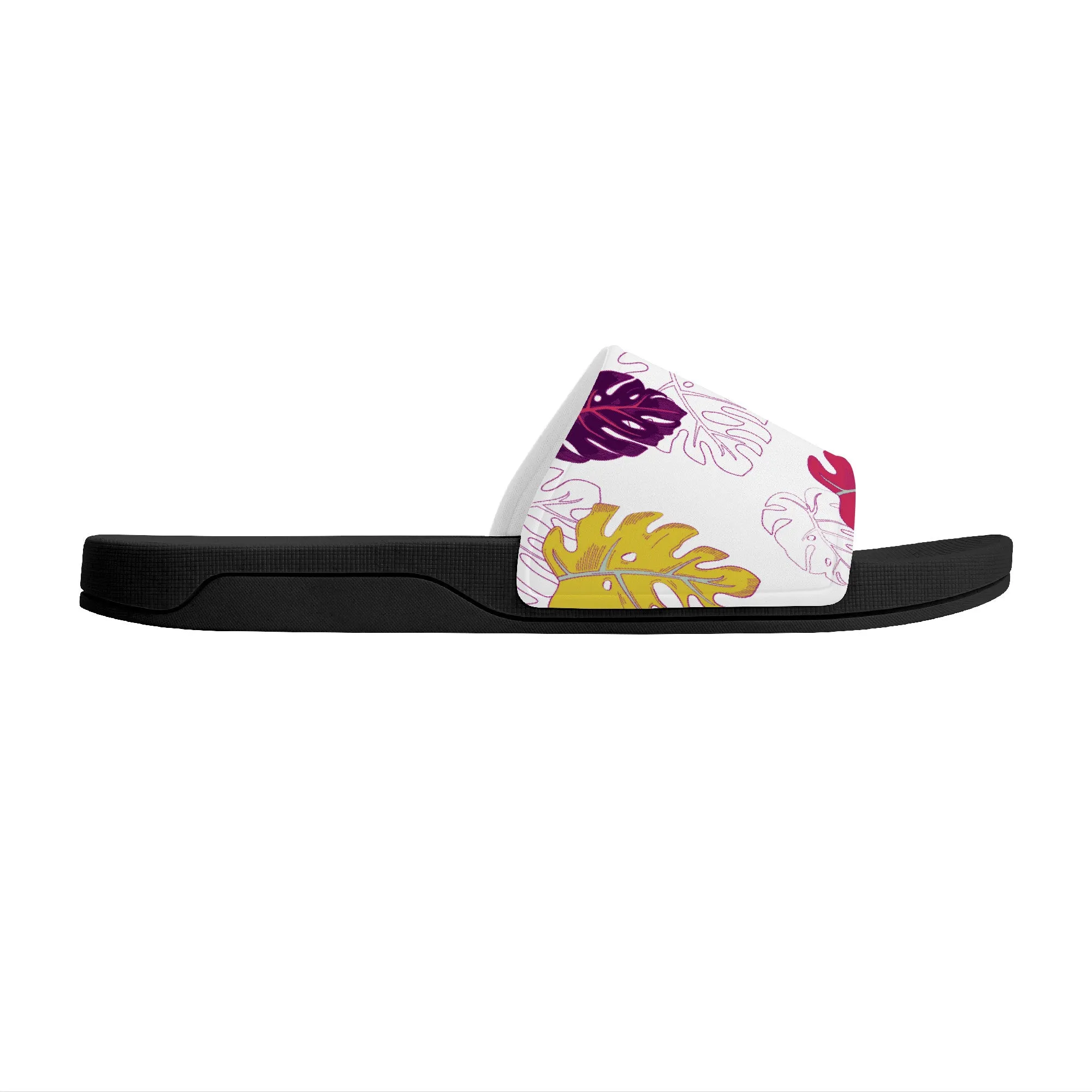 Monstera Slide Sandals - Black