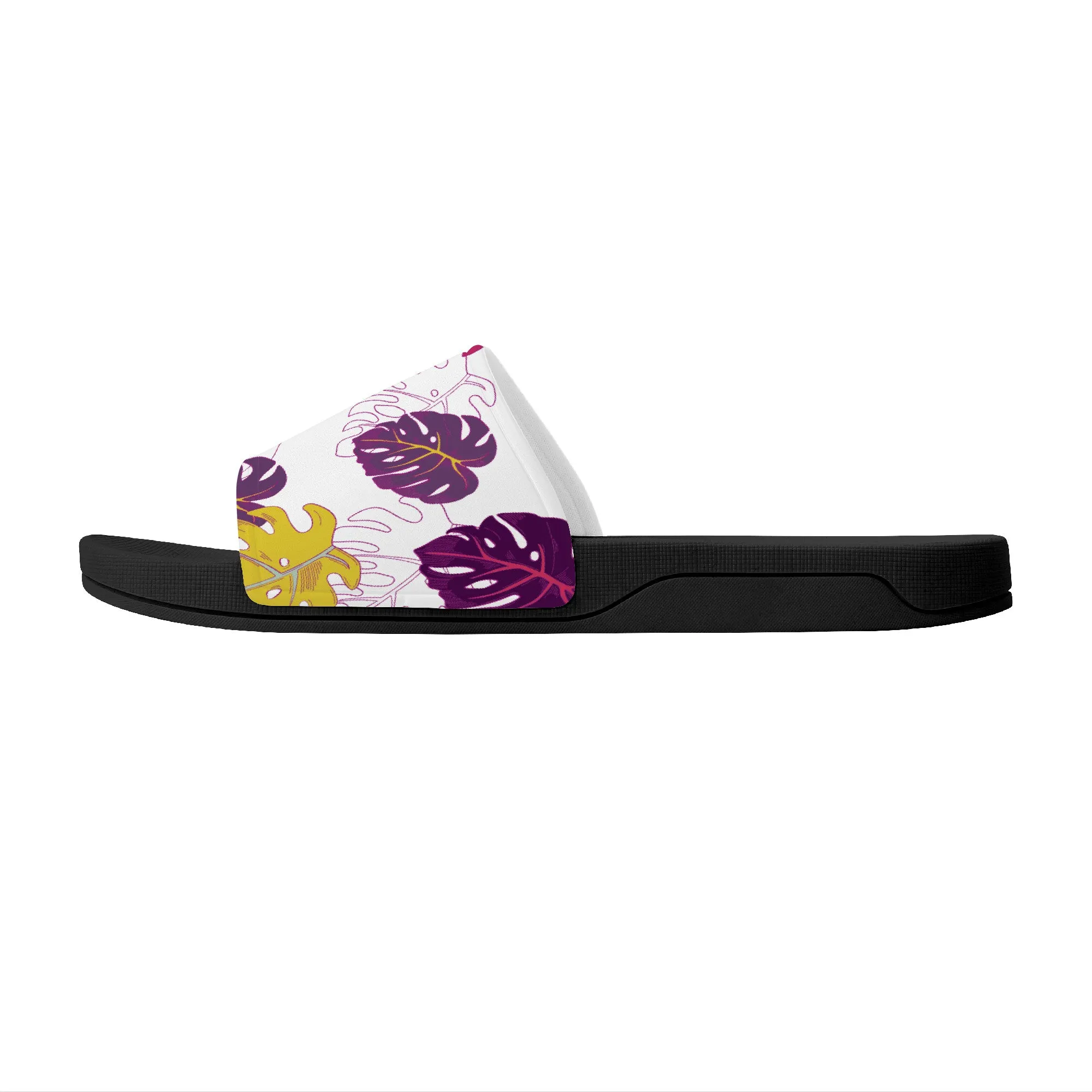 Monstera Slide Sandals - Black