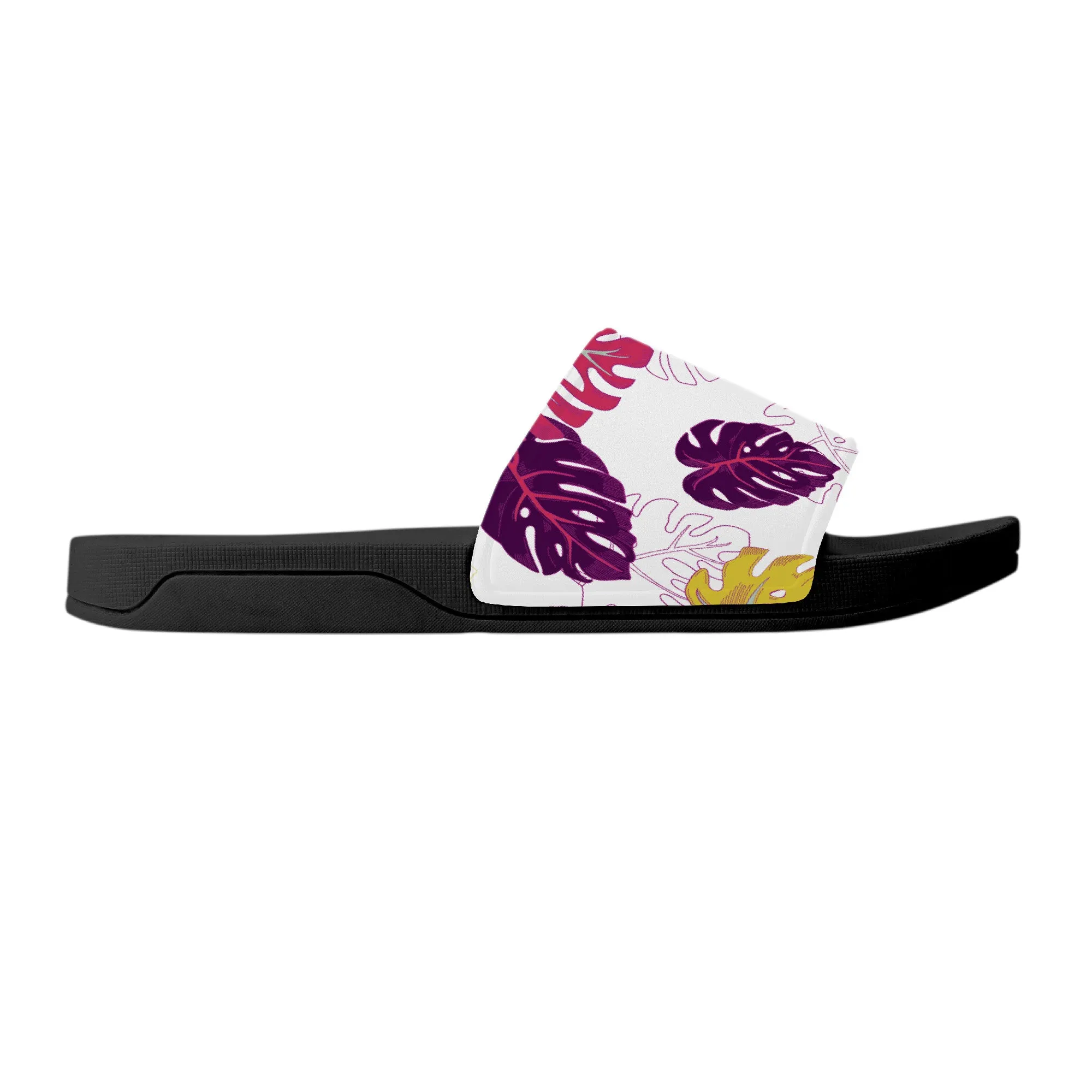 Monstera Slide Sandals - Black