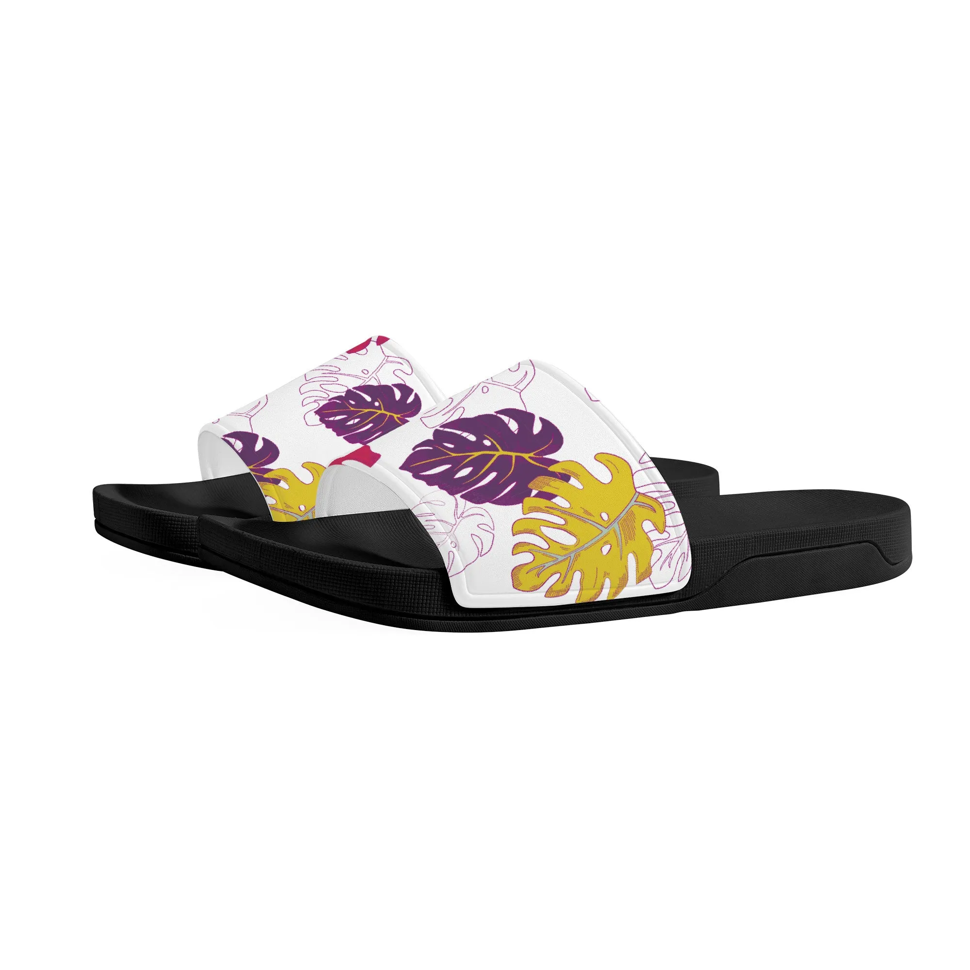 Monstera Slide Sandals - Black