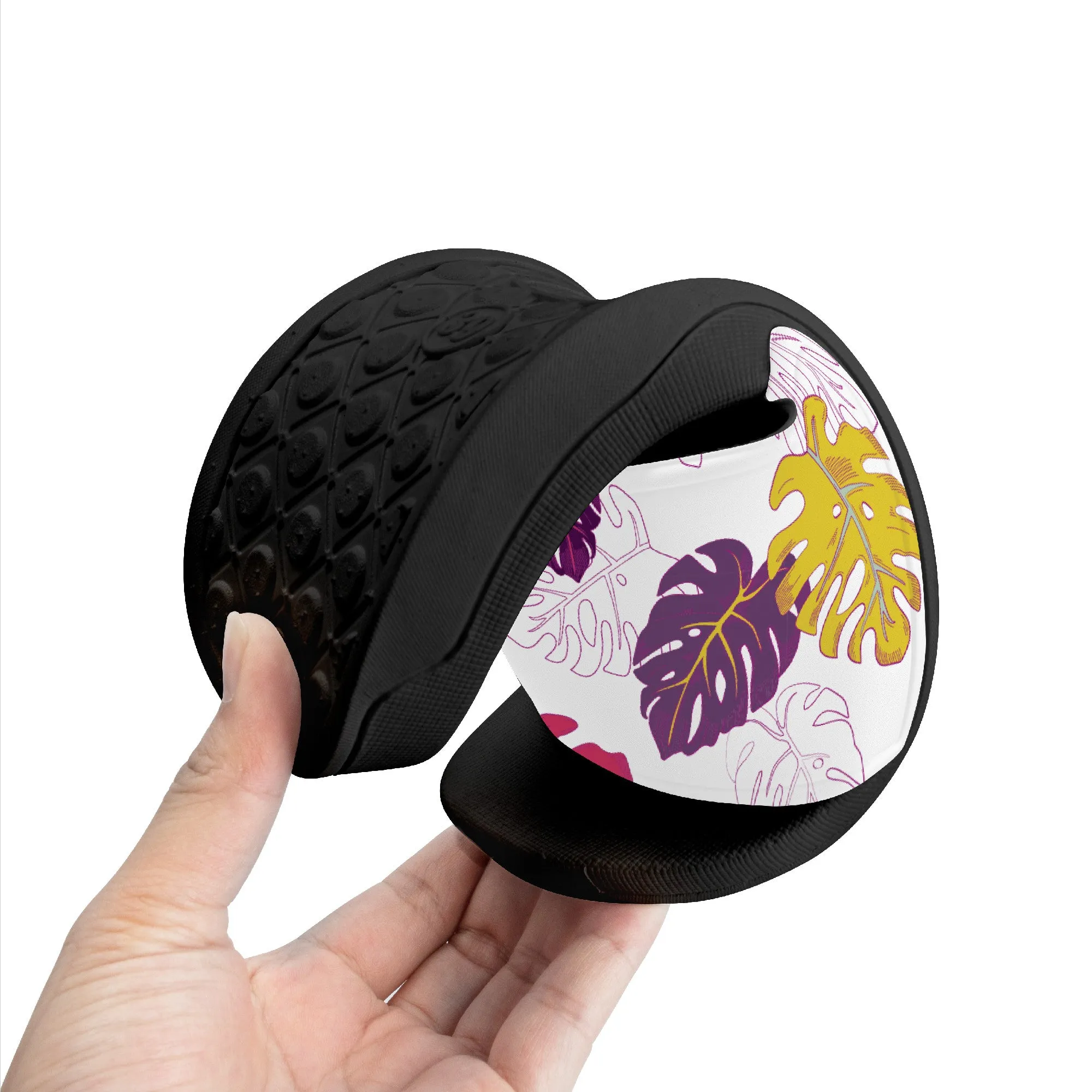 Monstera Slide Sandals - Black
