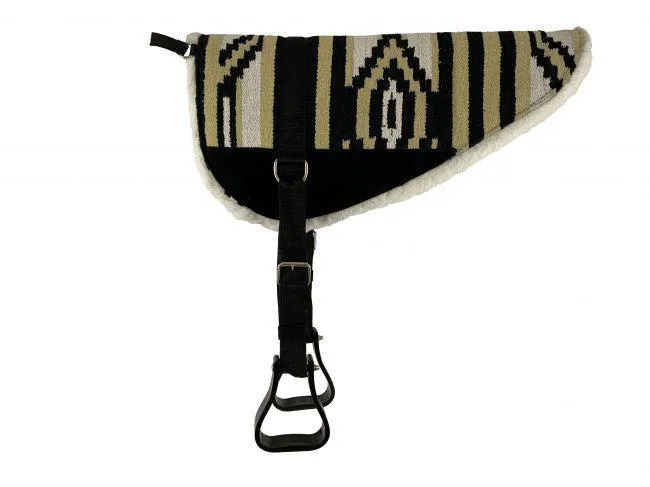 Navajo bareback saddle pad with Kodel fleece bottom and suede wear leathers