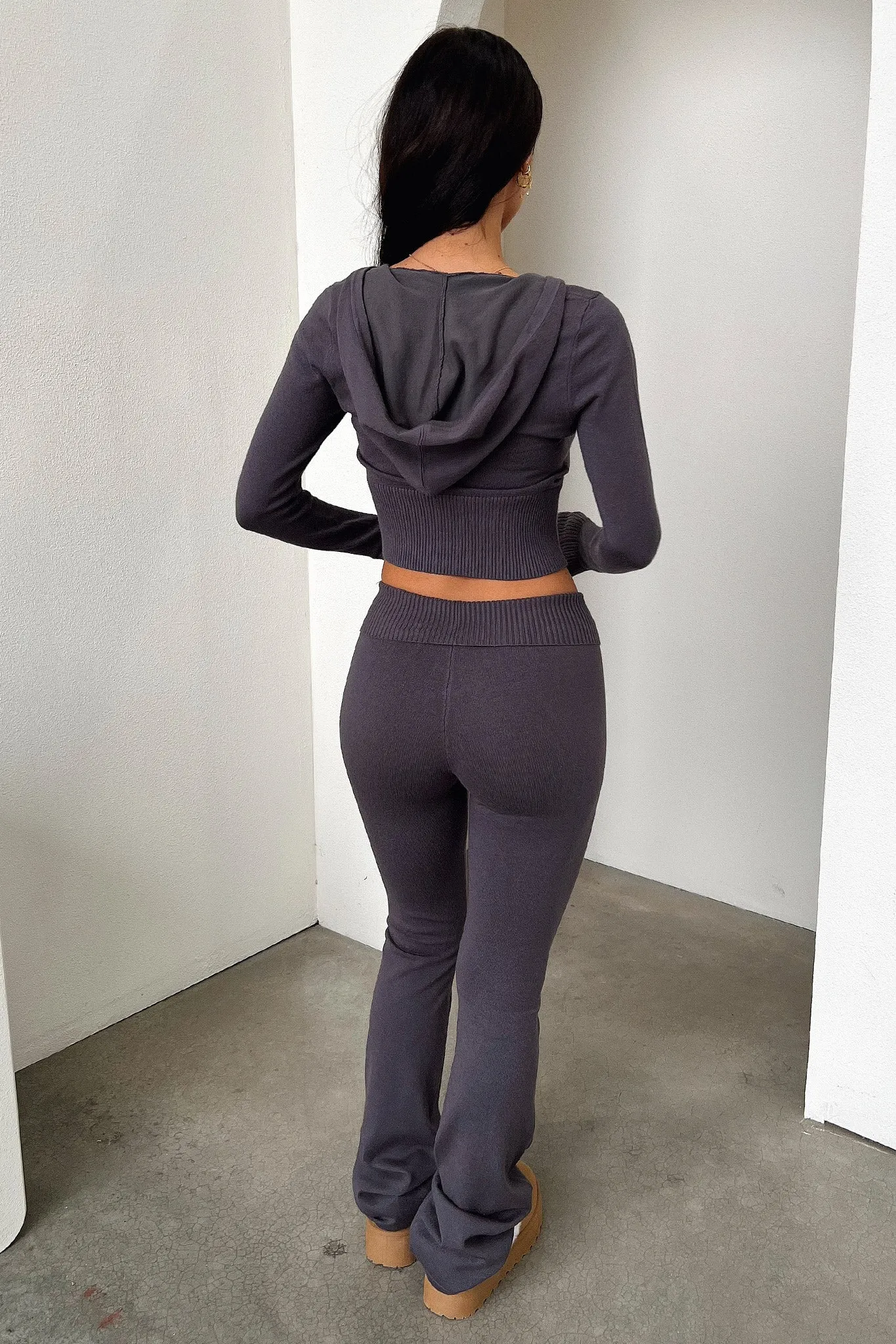 Nicki Knit Zip-Up - Charcoal