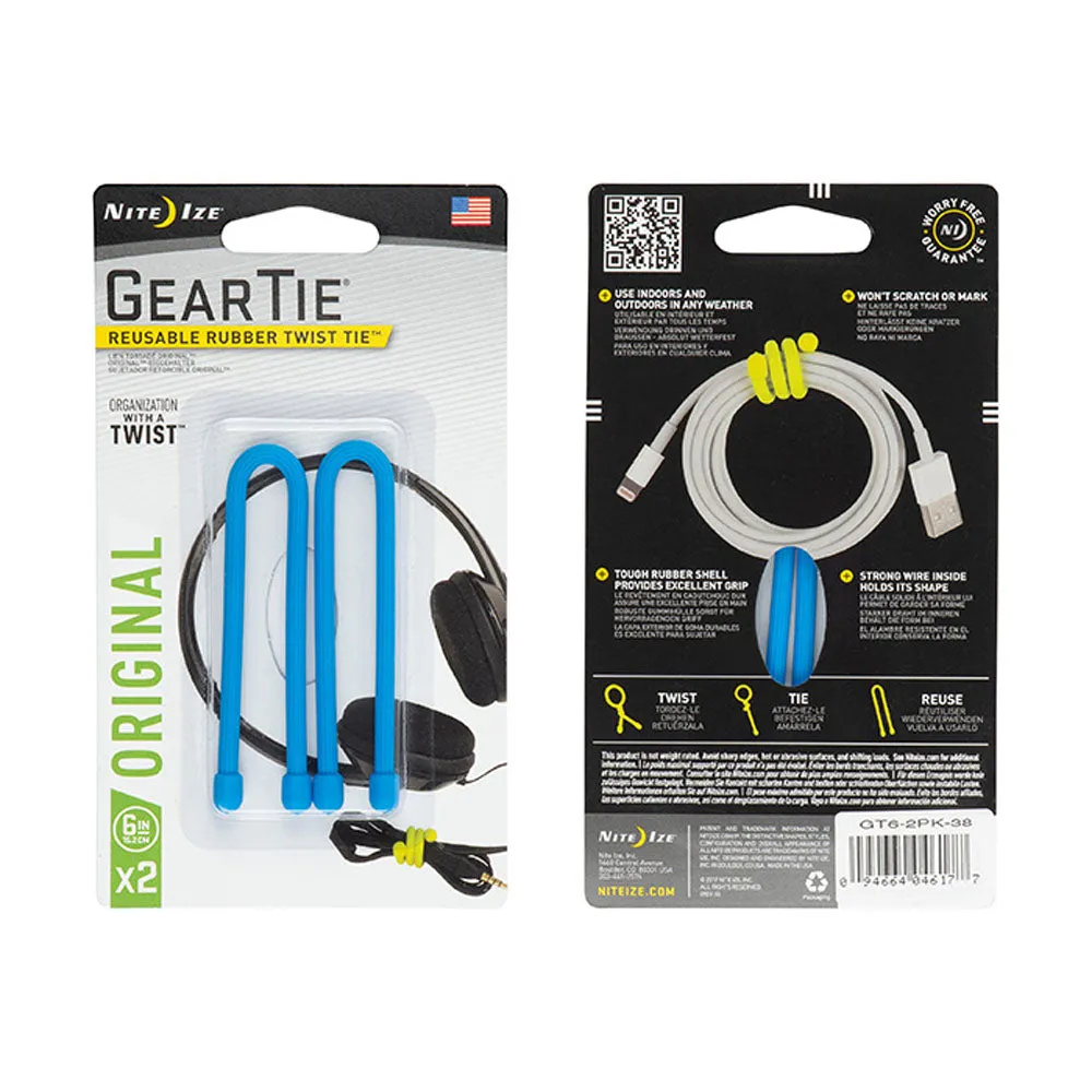 Nite Ize Gear Tie 6inch 2 Pack