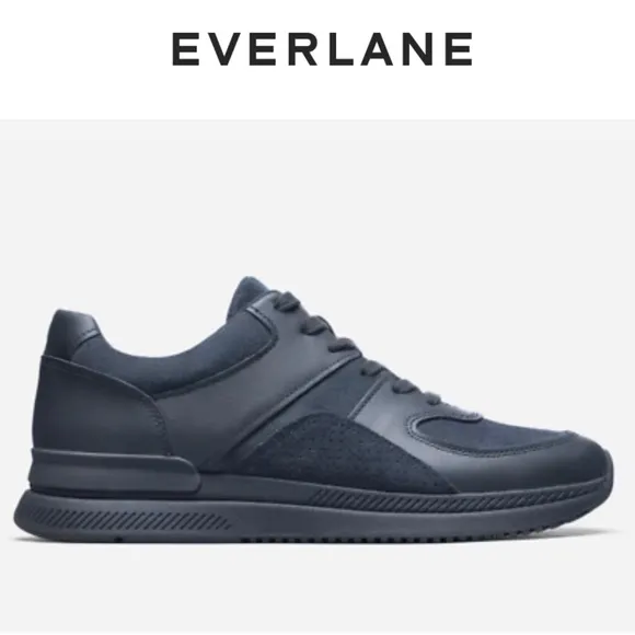 NWOB Everlane The Trainer in Navy Gray Brand New Leather Suede Sneaker Men’s 6
