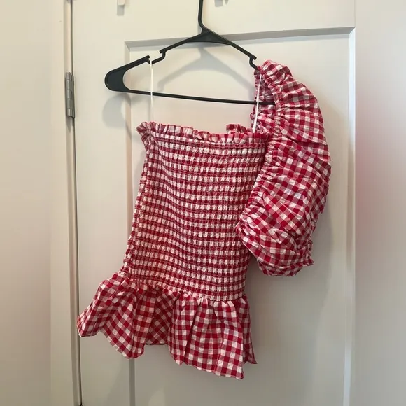 NWT Anthropologie MABLE Gingham Smocked Skirt Set