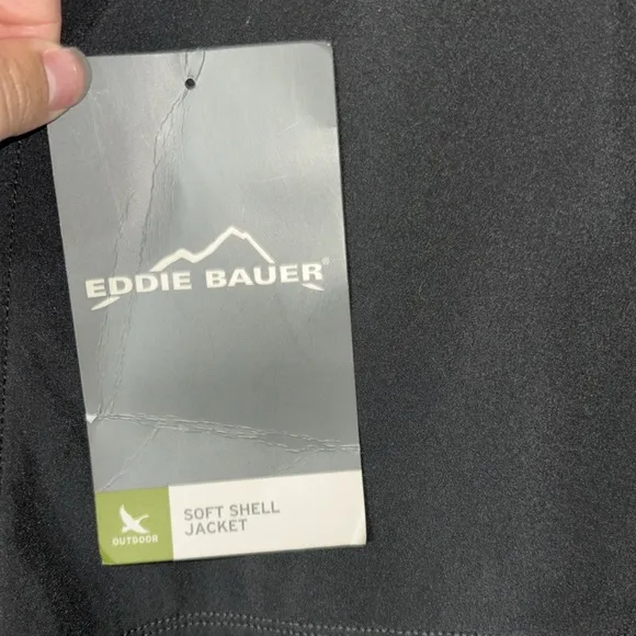 NWT Eddie Bauer Soft Shell Jacket Coat Black Fall Hiking Size Small