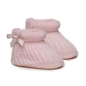 Pink Knit Baby Booties