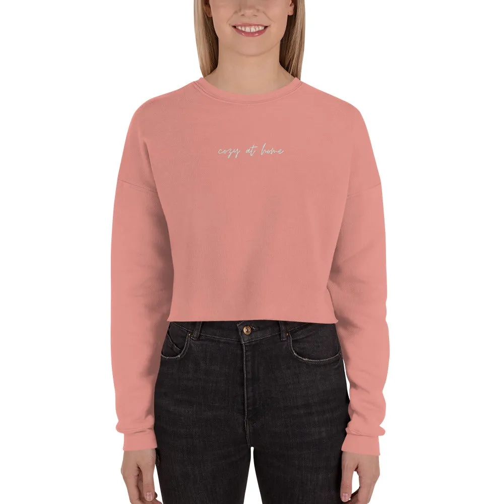 "Cozy at Home- AQUA" Crop Sweatshirt