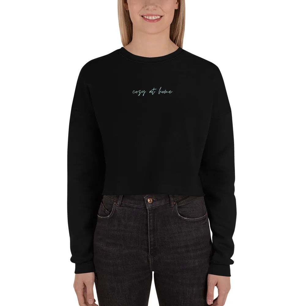 "Cozy at Home- AQUA" Crop Sweatshirt