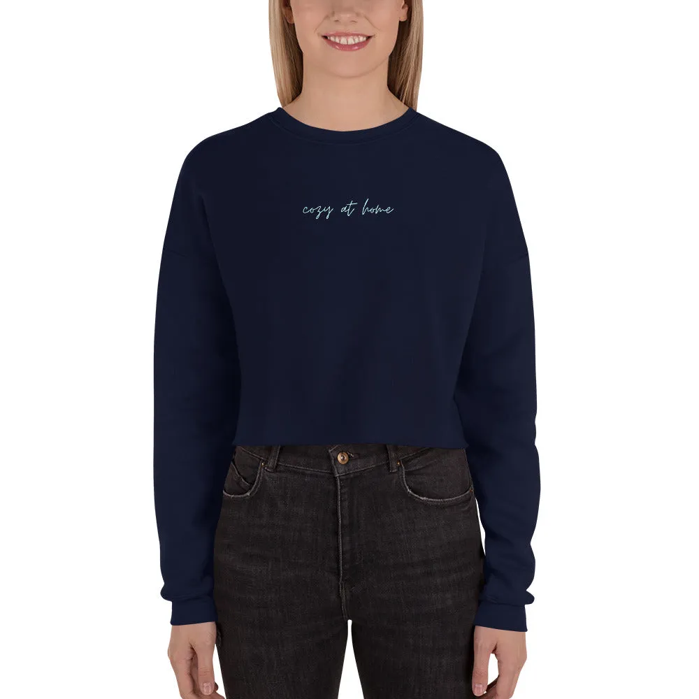 "Cozy at Home- AQUA" Crop Sweatshirt