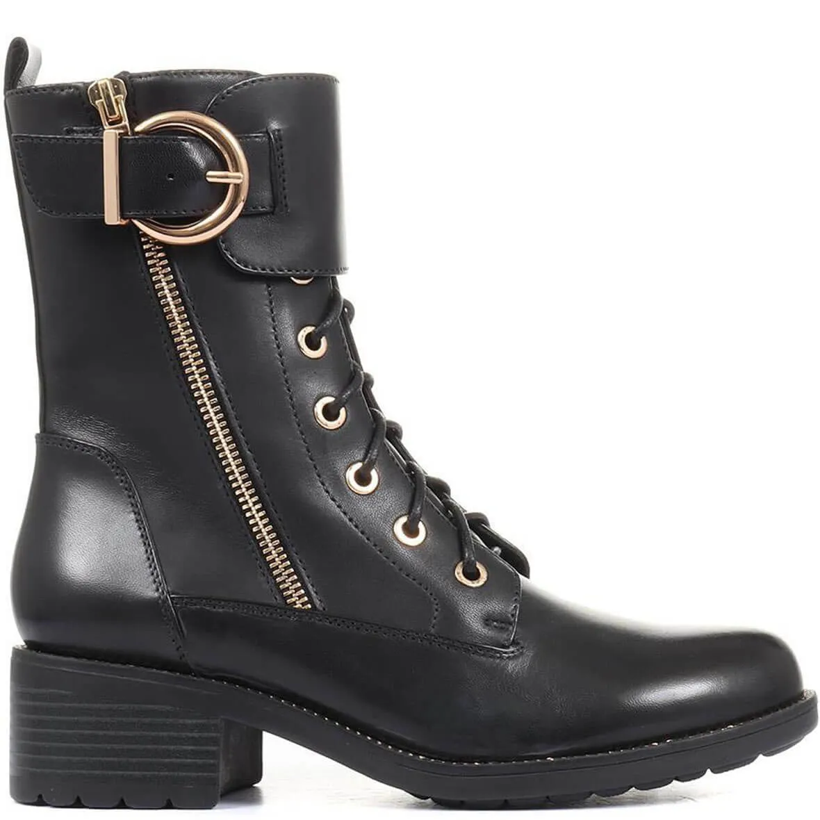 Regarde Le Ciel Emily Black Leather Biker Boots
