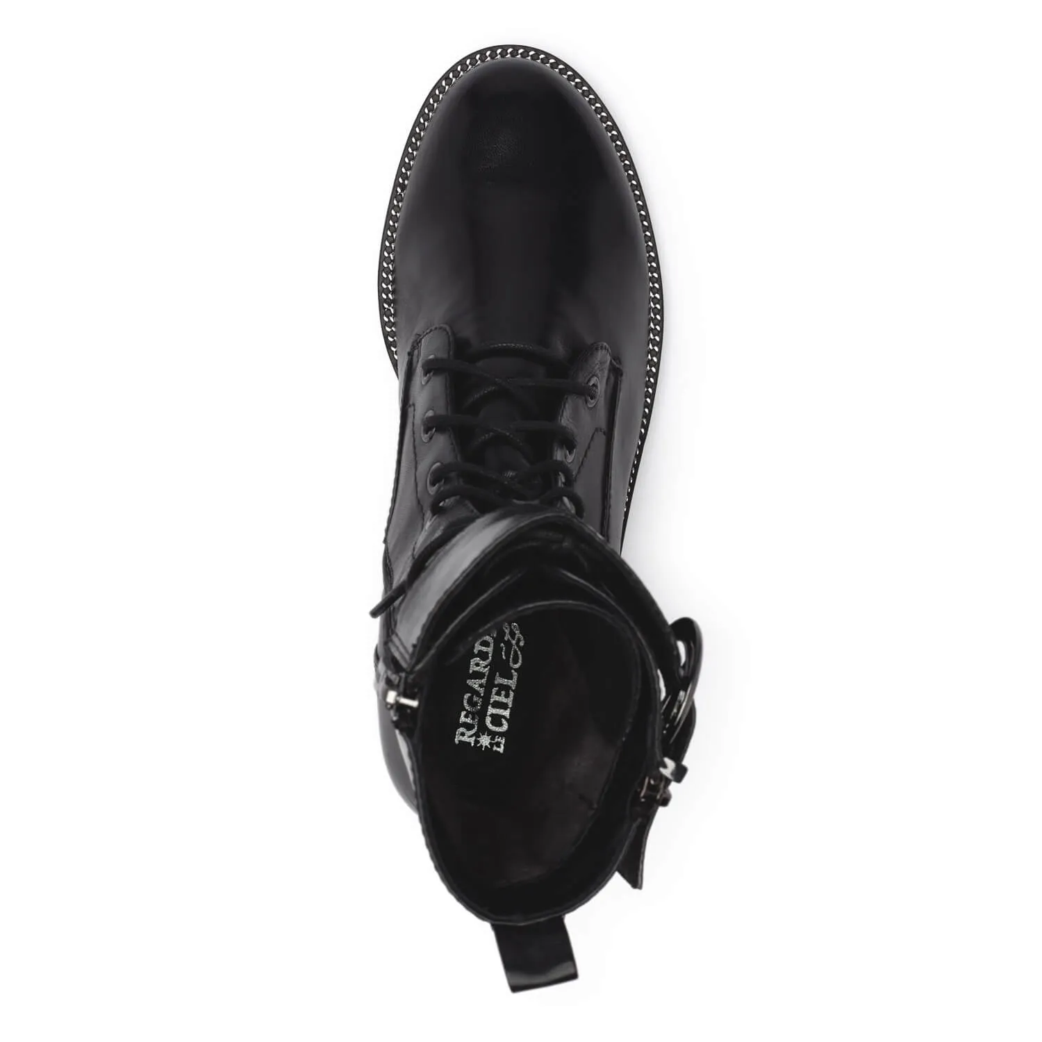 Regarde Le Ciel Emily Black Leather Biker Boots