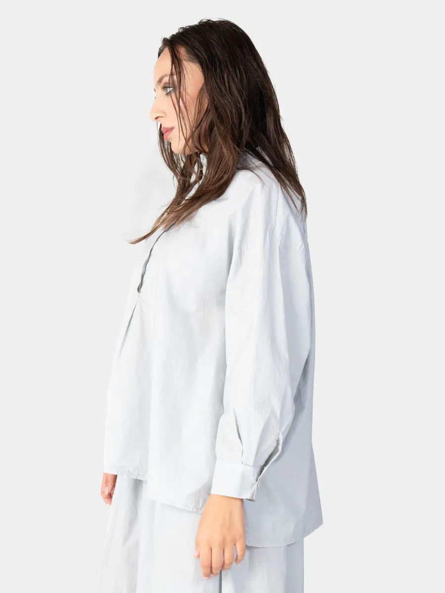 Ruffle Collar Detail Cotton Shirt