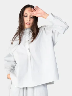 Ruffle Collar Detail Cotton Shirt