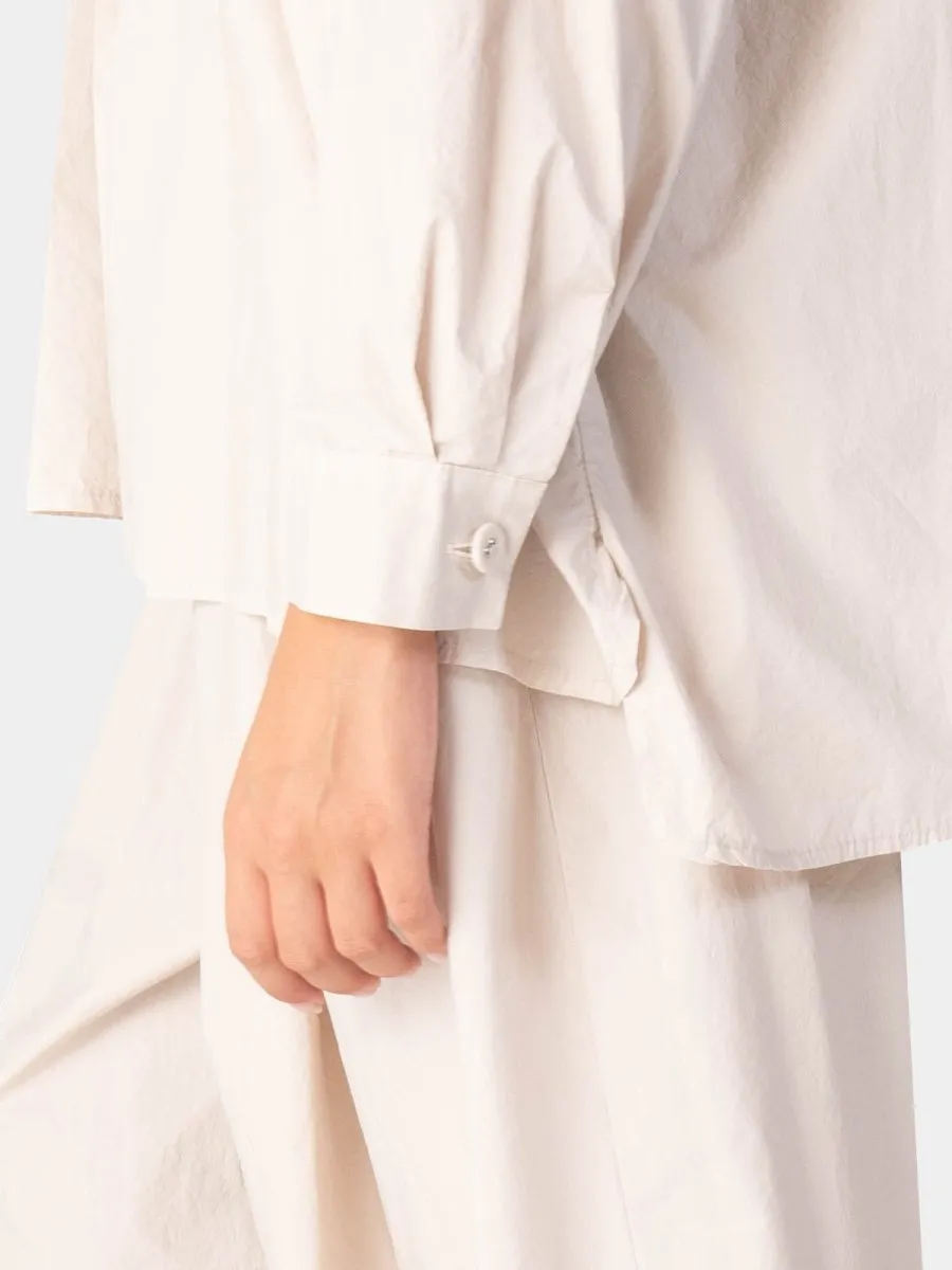 Ruffle Collar Detail Cotton Shirt