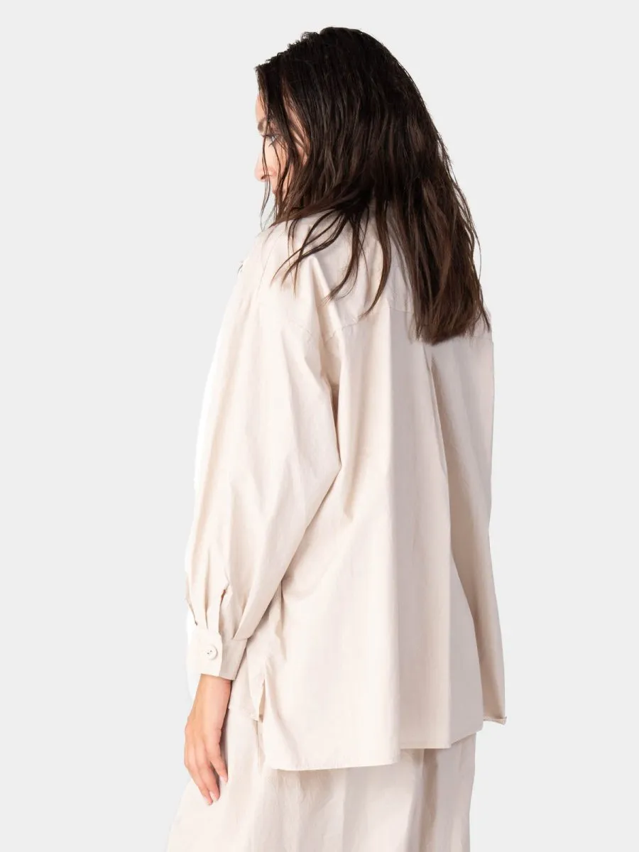 Ruffle Collar Detail Cotton Shirt