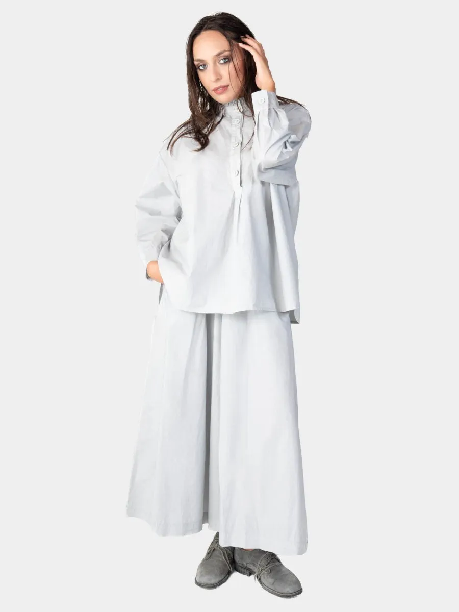 Ruffle Collar Detail Cotton Shirt