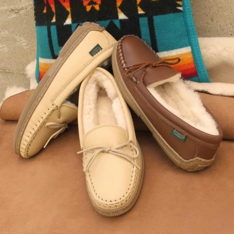 Sale: Women's Premium Rubber Sole Sheepskin Slippers Made in USA by Footskin 2200S-RS