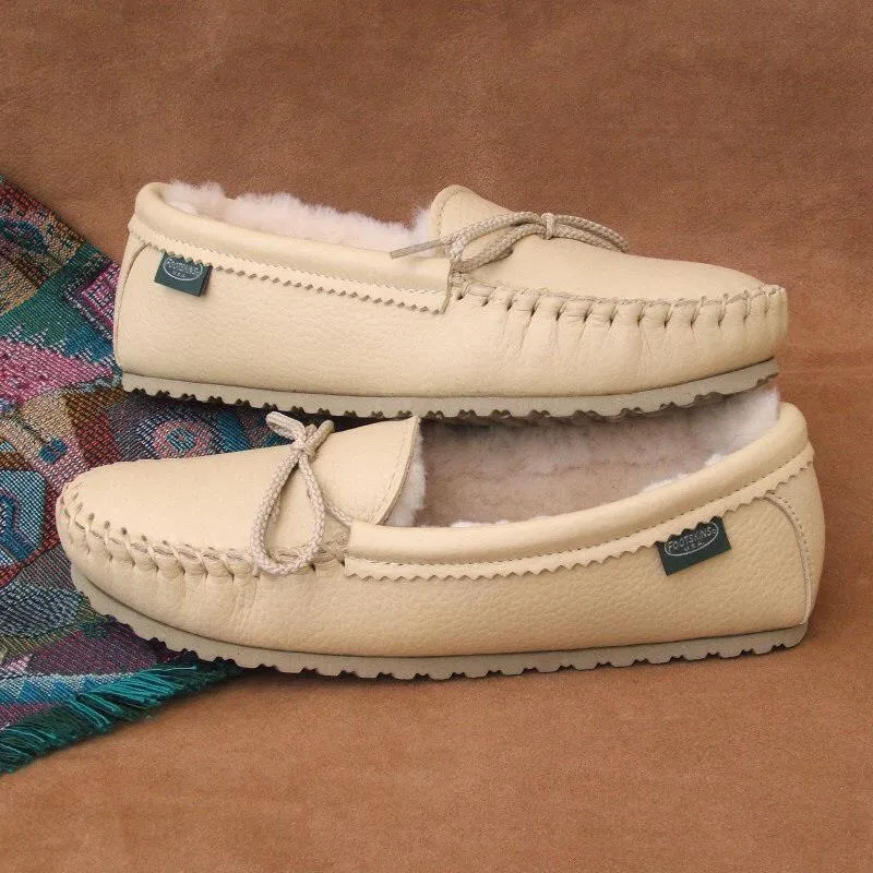 Sale: Women's Premium Rubber Sole Sheepskin Slippers Made in USA by Footskin 2200S-RS