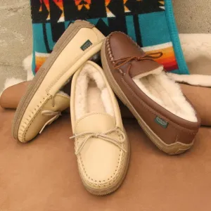 Sale: Women's Premium Rubber Sole Sheepskin Slippers Made in USA by Footskin 2200S-RS